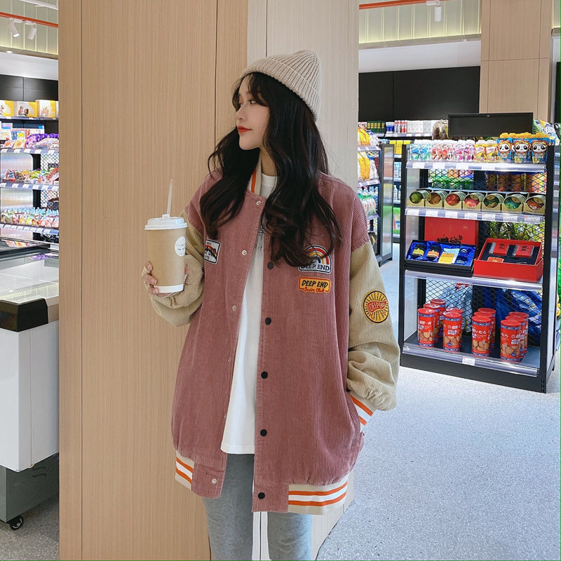 Ženska kordurova jakna, 2026 proljeće–jesen, korejski retro Harajuku BF stil, japanski bejzbol stil