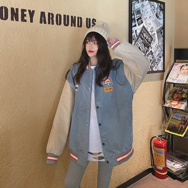 Ženska kordurova jakna, 2026 proljeće–jesen, korejski retro Harajuku BF stil, japanski bejzbol stil