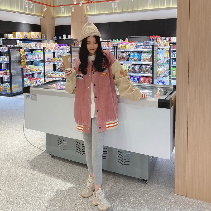 Ženska kordurova jakna, 2026 proljeće–jesen, korejski retro Harajuku BF stil, japanski bejzbol stil
