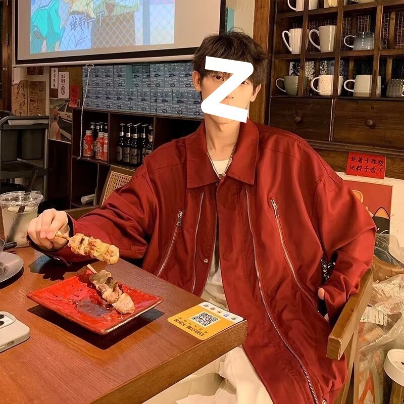 Džins bomber jakna s reverom i zatvaračem, slobodan kroj za žene, jesenji gradski stil