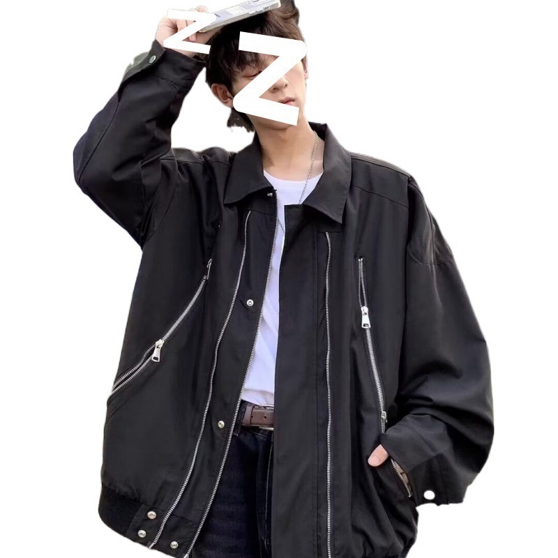 Džins bomber jakna s reverom i zatvaračem, slobodan kroj za žene, jesenji gradski stil
