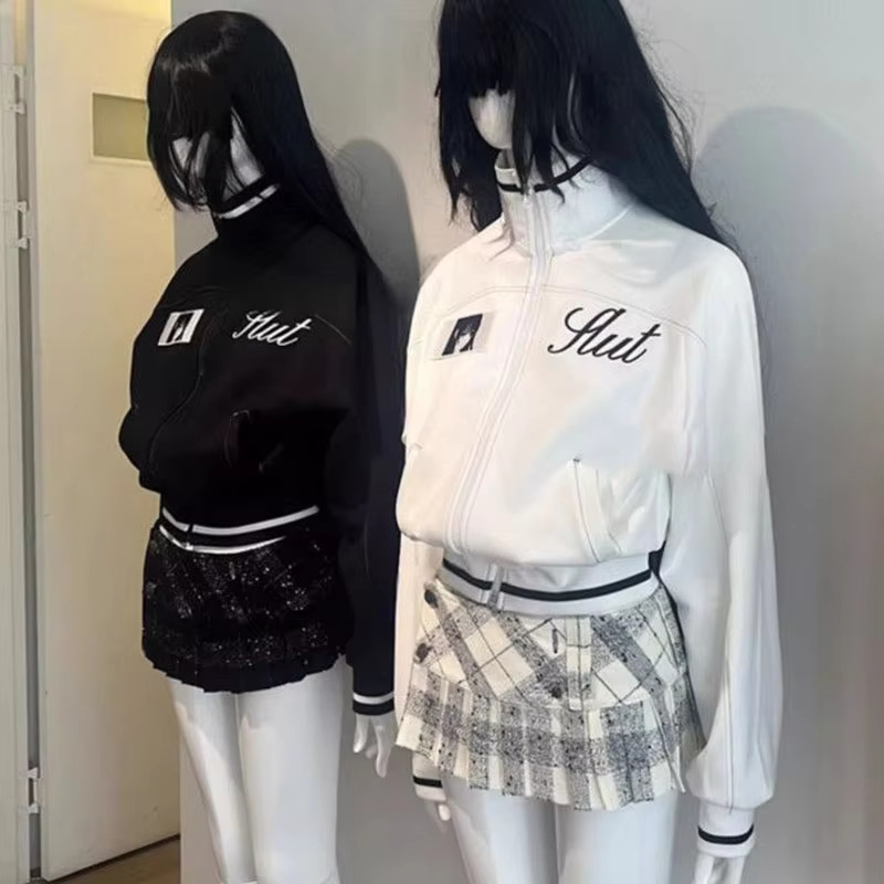Rövid baseball kabát cipzárral, anime és kawaii stílusú, lányoknak, városi stílus, hosszú ujjú, ősz