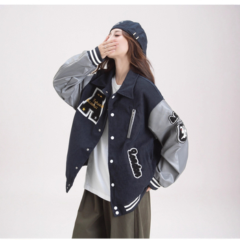 Ženska bomber jakna s vezenjem u retro hip-hop stilu, jesen, korejski stil