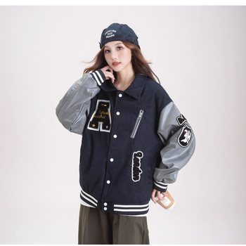 Ženska bomber jakna s vezenjem u retro hip-hop stilu, jesen, korejski stil