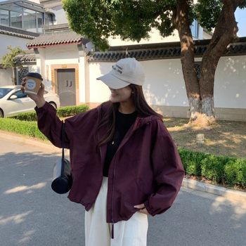 Ženska jakna s kapuljom u korejskom stilu, jesen 2025, opuštena casual kroj, sportska baseball jakna