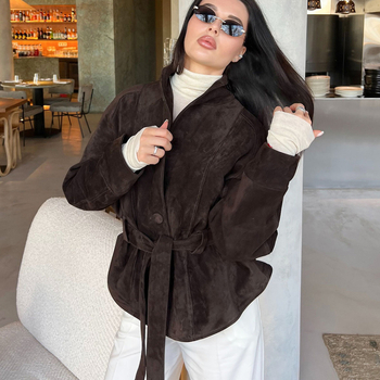 Ženska jakna od velura s dugim rukavima, retro stil, mat završetak, elegantan ležerni stil