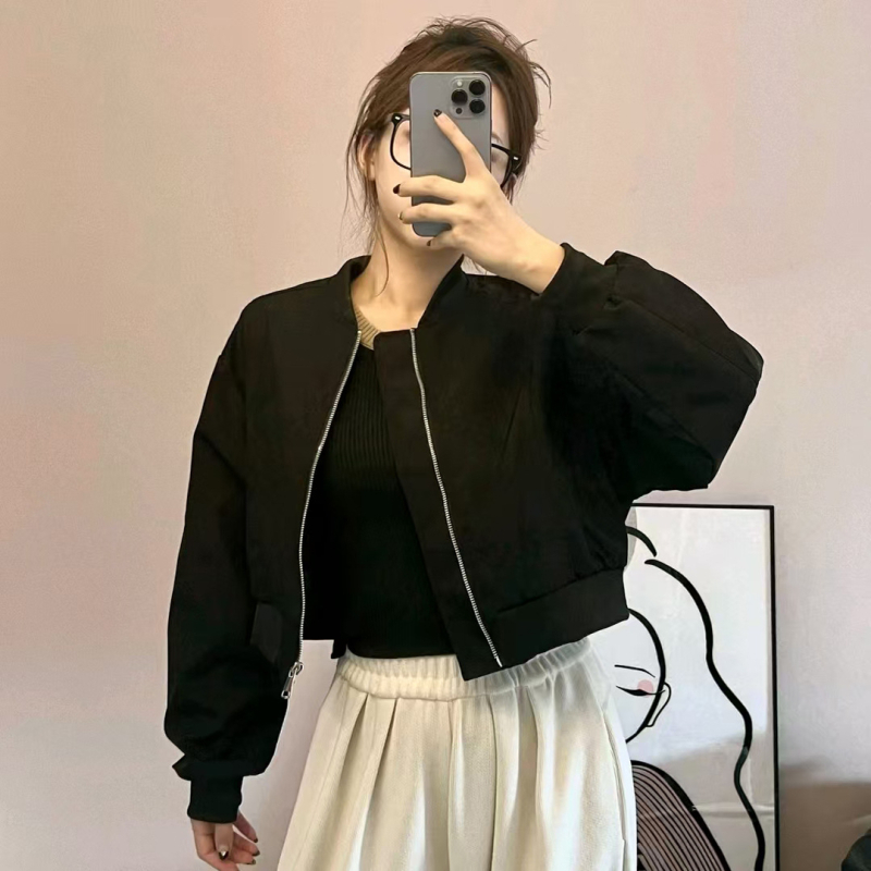 Ženska američka retro baseball jakna, proljeće 2026., casual kratka jakna za sitne figure