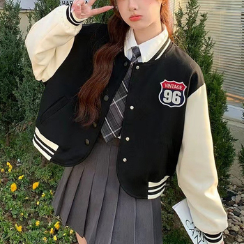 Ženska jakna s otiskom u korejskom stilu, casual školski stil