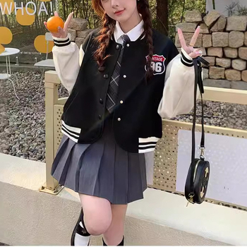 Ženska jakna s otiskom u korejskom stilu, casual školski stil
