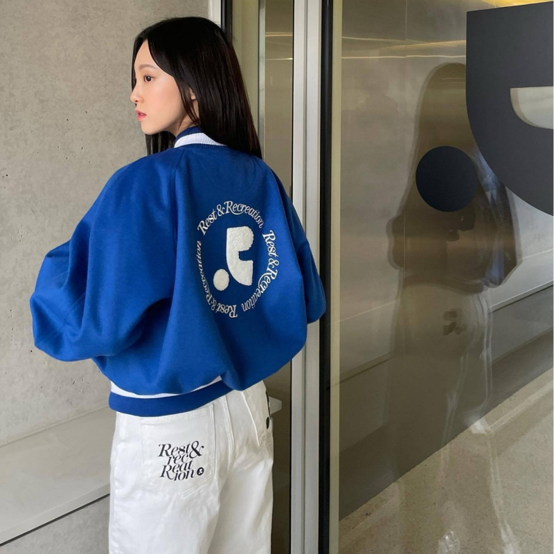 Korejska nišna modna marka 26, proljetna nova vunena baseball jakna za žene s RR logom na leđima, širokog kroja