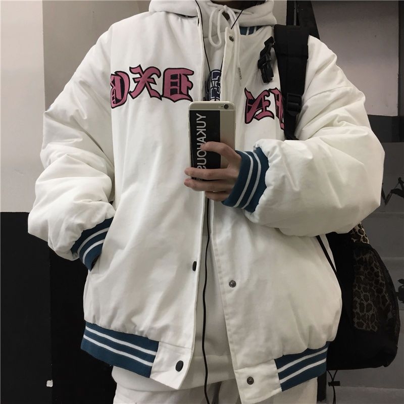 Ženska baseball jakna za jesen/zimu, korejski i hongkonški stil, ležerna silueta, debeli podstavljeni kaput