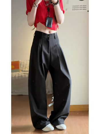 Pantaloni bărbați în stil Old Money, cu două plisuri și croi larg, casual, uni, lungi.