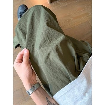 Pantaloni bărbați Yamamoto din bumbac-lin, stil japonez, croială relaxată, drapaj fluid, largi, lungi
