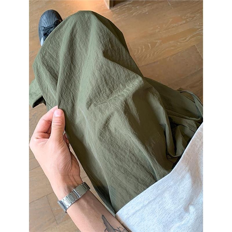 Pantaloni bărbați Yamamoto din bumbac-lin, stil japonez, croială relaxată, drapaj fluid, largi, lungi