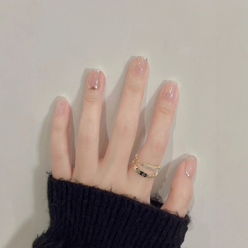 Kézzel készített viselhető körömdíszítő matrica – Cat Eye stílus, arany design, aranyos manikűr, fehérítő hatás