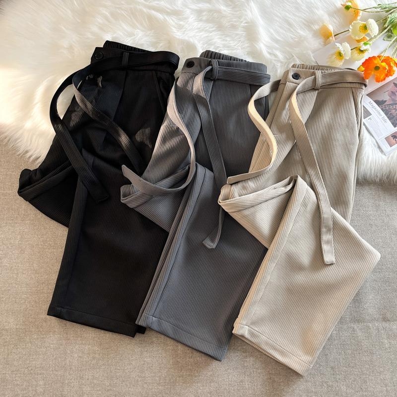 Pantaloni bărbăți din corduroy pentru primăvară și toamnă, croială liberă, stil retro american, efect slimming, pantaloni casual de lucru britanici