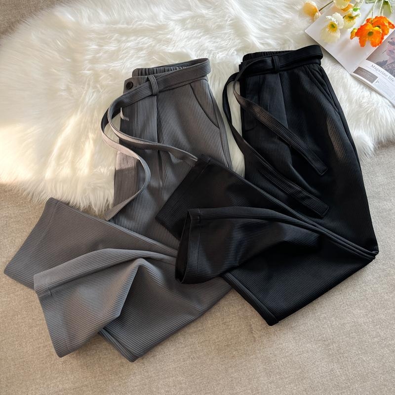 Pantaloni bărbăți din corduroy pentru primăvară și toamnă, croială liberă, stil retro american, efect slimming, pantaloni casual de lucru britanici