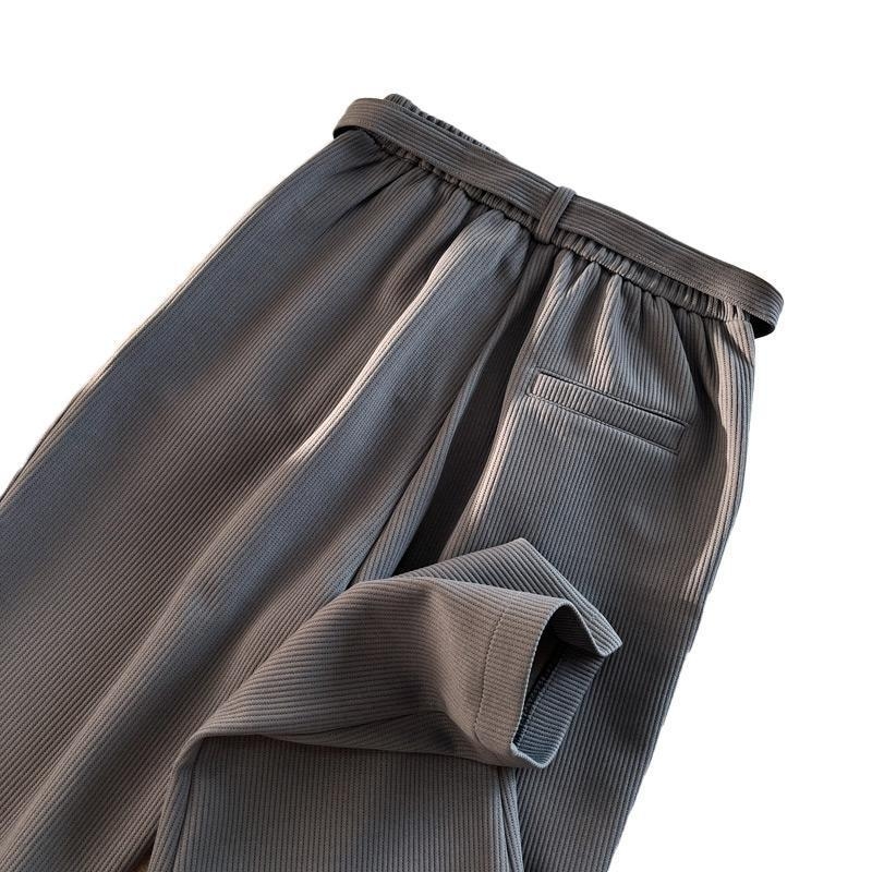 Pantaloni bărbăți din corduroy pentru primăvară și toamnă, croială liberă, stil retro american, efect slimming, pantaloni casual de lucru britanici