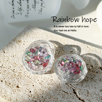 Monet Garden K9 többfelé faceted körömkristályok, vegyes színek, hegyes alap, könnyed luxus körömdíszítő kiegészítők