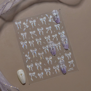 Új körömdísz matricák: tündérszalag masni motívum, zselés fény, aurora kagyló, 3D-relief