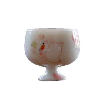 Porcelanska čajna šalica s ručno oslikanim motivom simpatičnog praseta, kineski stil, za žene