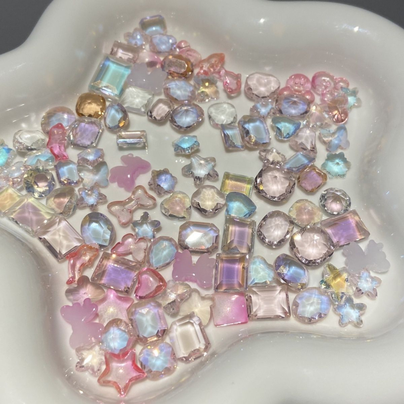 9 világos árnyalatú körömdíszítő kövek, tiszta és elegáns stílus, viselhető körömanyagok, kézzel készített horgonyos kiegészítők, átlátszó, magas minőség