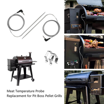 Traeger PB-1250 температурен датчик за храна, сонда, силиконово уплътнение и комплект клипове за сонда