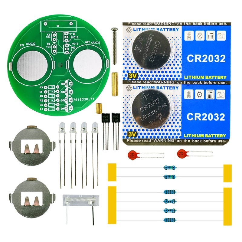 Asztali LED forgótop készlet villogó fényekkel, forrasztáshoz és DIY elektronika TJ-56-515