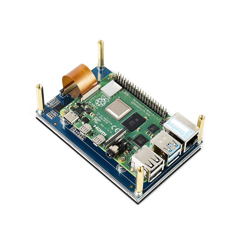 Zaslon Raspberry Pi s 4,3 inča kapacitivnim dodirnim zaslonom, MIPI DSI sučelje, IPS panel, kućište od 3D ispisa