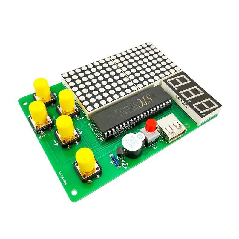 Pixel játék-konzol készlet mikrokontrollerrel, Snake és Tetris áramkör, DIY forrasztás TJ-56-408