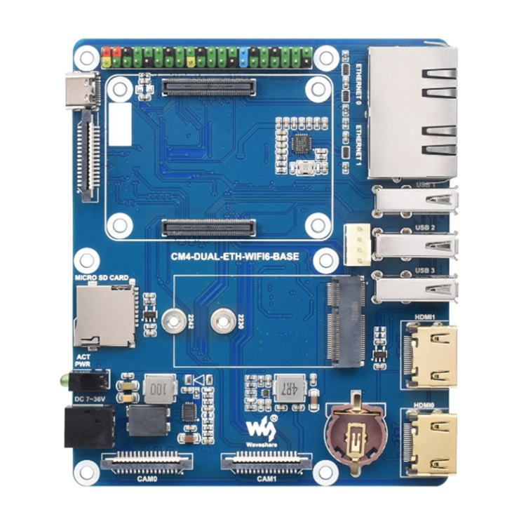 Raspberry Pi Wi-Fi 6 dvostruka mrežna ploča za proširenje s M.2 E-Key sučeljem