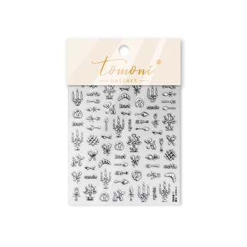 Tomoni naljepnice za nokte s zlatom folijom – slatki karikaturni motivi posuđa, europski i američki stil
