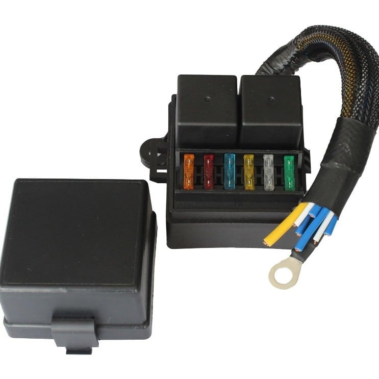 Cutie de siguranțe auto cu releu de 2 canale și bloc de siguranțe de 6 canale, unitate de control principal pentru cablajul compartimentului motor