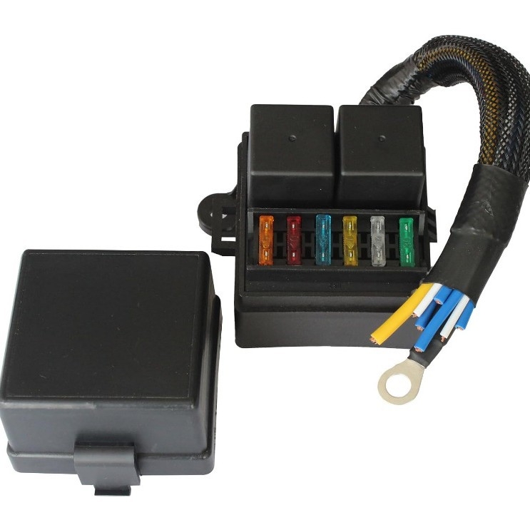 Cutie de siguranțe auto cu releu de 2 canale și bloc de siguranțe de 6 canale, unitate de control principal pentru cablajul compartimentului motor