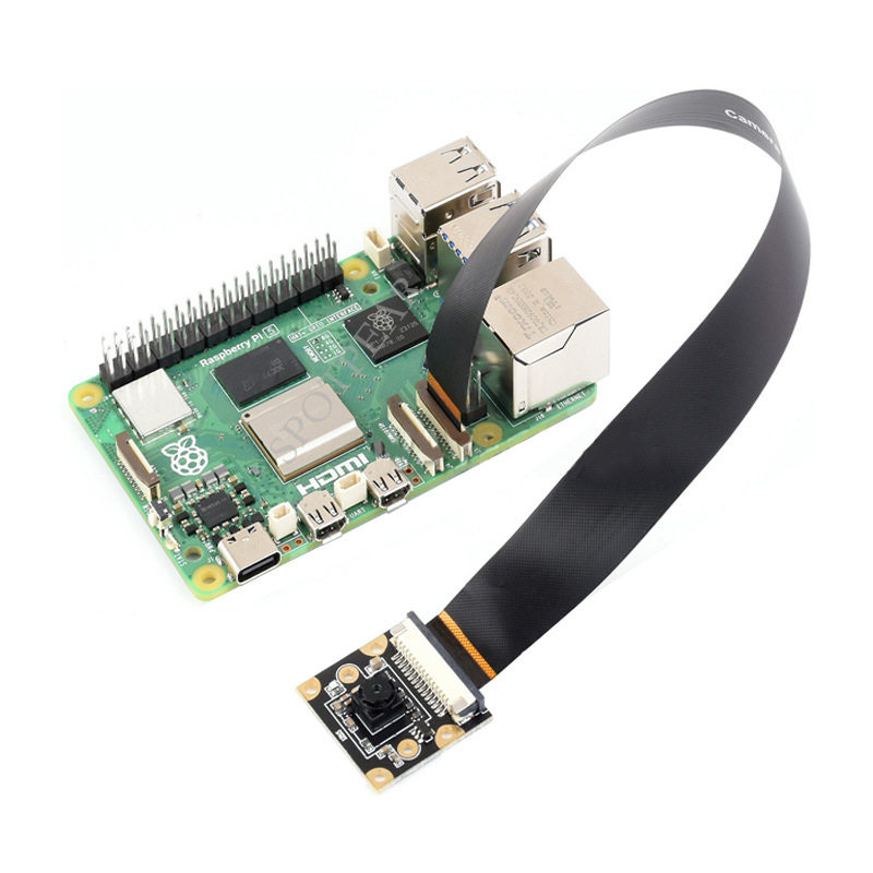 Камера за Raspberry Pi 5, IMX219, 8 MP, 79.3/120° зрителен ъгъл на видимост, MIPI-CSI, 20 cm гъвкав кабел
