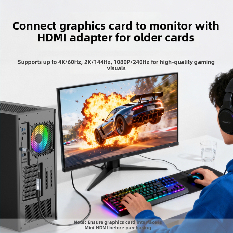 Kábel Micro/mini HDMI na HDMI pre prenosný displej, Raspberry Pi a DSLR fotoaparát