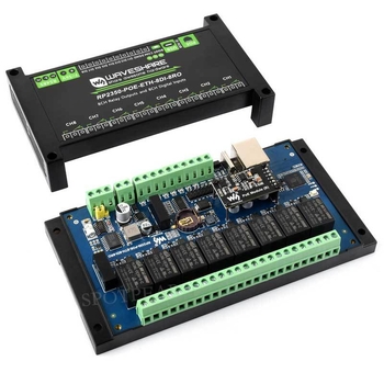 RP2350B Raspberry Pi Pico 2 индустриален клас 8-канално реле с RS485 дигитален вход и мрежов интерфейс