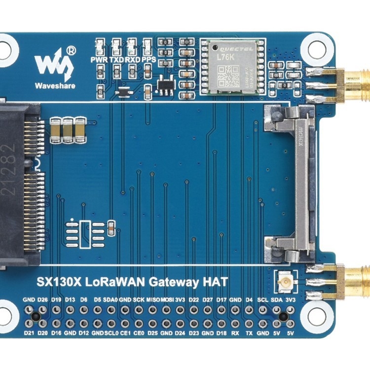SX1302 868M LoRaWAN шлюз модул – разширителна платка за Raspberry Pi със стандартен Mini-PCIe интерфейс L76K