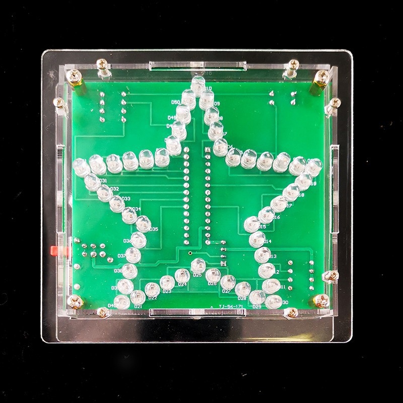 Színes LED ötágú csillag futó fény DIY elektronikus készlet 8051 mikrovezérlő TJ-56-171