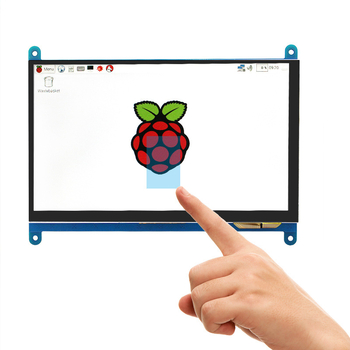 Raspberry Pi 7-инчов дисплей с капацитивен сензор за докосване, HDMI, IPS 1024x600, съвместим с Raspberry Pi 4B/3B+