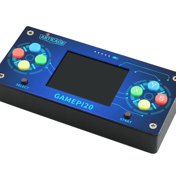 Raspberry Pi Zero WH преносима игрова конзола с 2-инчов екран, вграден високоговорител, джак за слушалки и презареждаема батерия