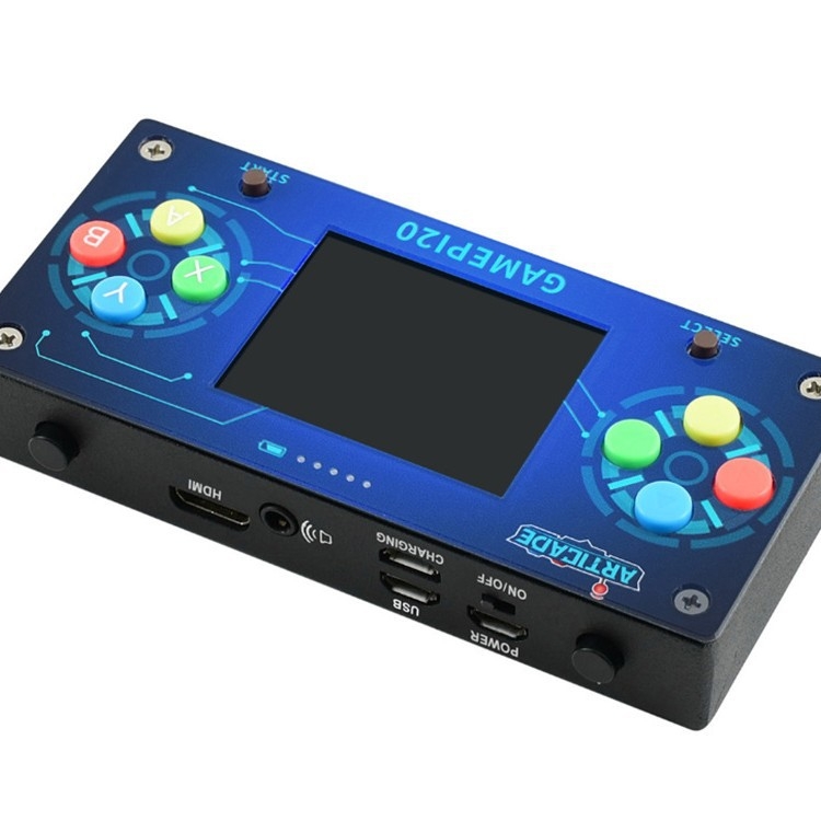 Raspberry Pi Zero WH преносима игрова конзола с 2-инчов екран, вграден високоговорител, джак за слушалки и презареждаема батерия