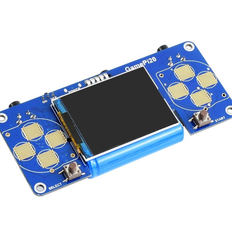 Raspberry Pi Zero WH преносима игрова конзола с 2-инчов екран, вграден високоговорител, джак за слушалки и презареждаема батерия