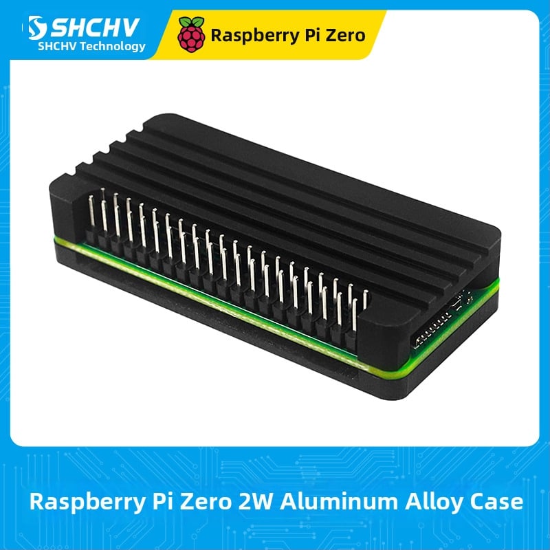 Hliníkový kryt pre Raspberry Pi Zero 2 W s chladičom a pinmi