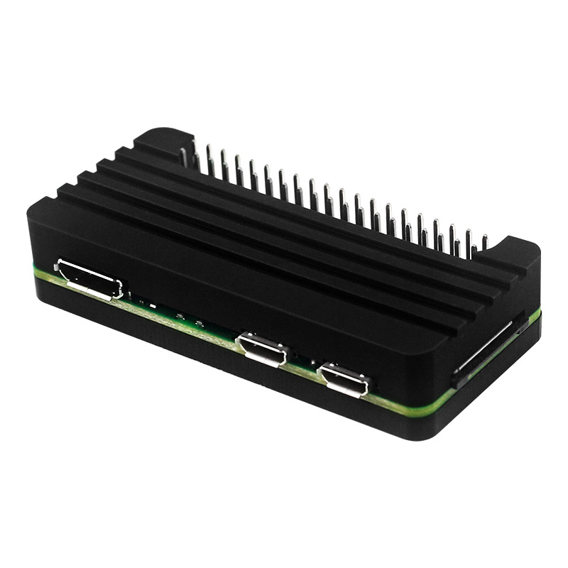 Алуминииев корпус за Raspberry Pi Zero 2 W със охладител и пинови изводи