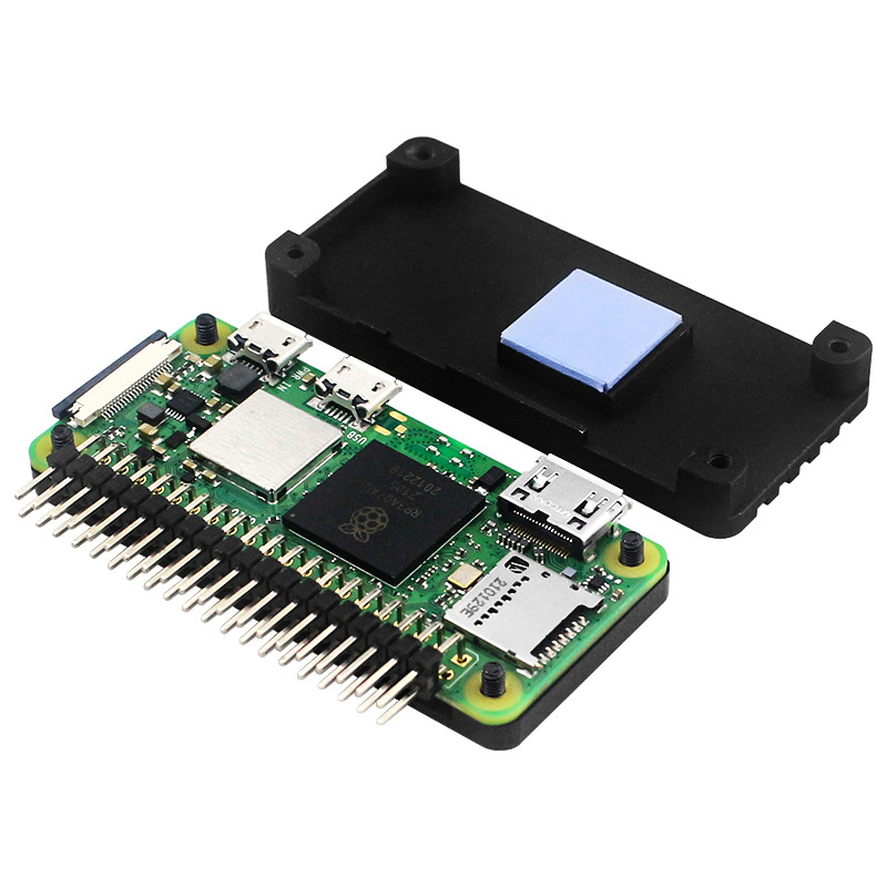 Алуминииев корпус за Raspberry Pi Zero 2 W със охладител и пинови изводи