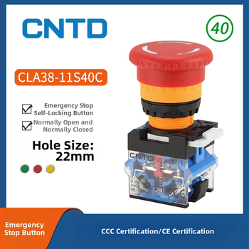 CNTD CLA38-11S40C-R núdzové tlačidlo, samozamykajúce sa, 40 mm