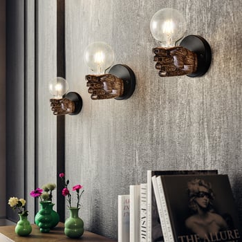Zidna lampa u obliku šake, industrijskog stila, retro dizajn, za hodnike, izloge, restorane, barove i trgovine odjećom