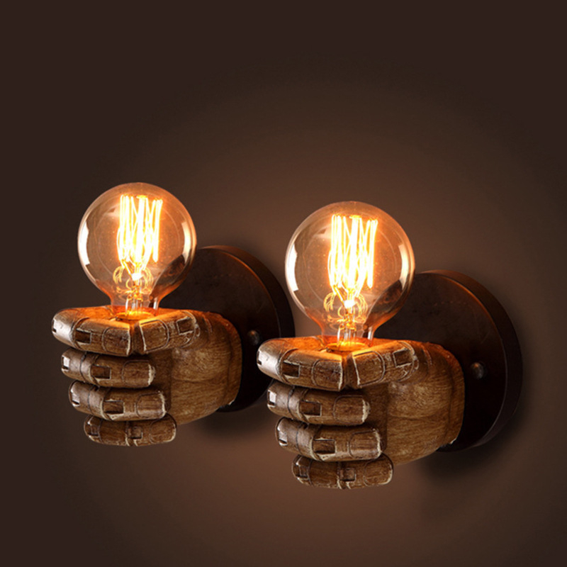 Zidna lampa u obliku šake, industrijskog stila, retro dizajn, za hodnike, izloge, restorane, barove i trgovine odjećom