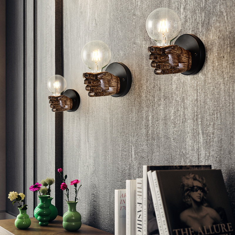 Zidna lampa u obliku šake, industrijskog stila, retro dizajn, za hodnike, izloge, restorane, barove i trgovine odjećom